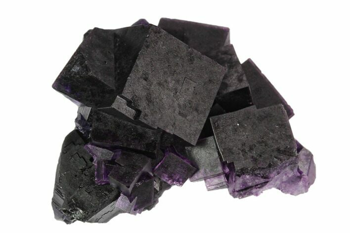 Dark Purple Cubic Fluorite Crystal Cluster - China #128926